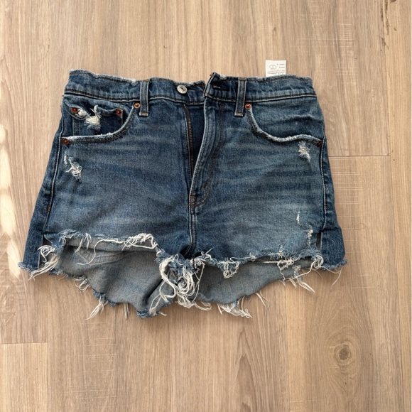 Abercrombie & Fitch Blue Jean Shorts Distressed Style - Picture 1 of 4